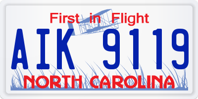 NC license plate AIK9119