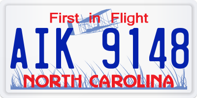NC license plate AIK9148