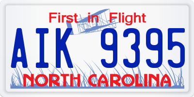 NC license plate AIK9395