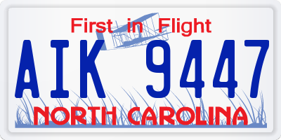 NC license plate AIK9447