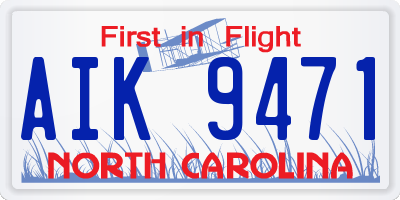 NC license plate AIK9471