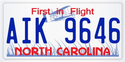 NC license plate AIK9646