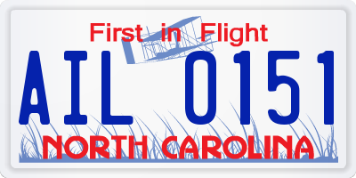 NC license plate AIL0151