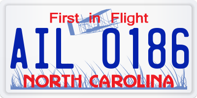NC license plate AIL0186
