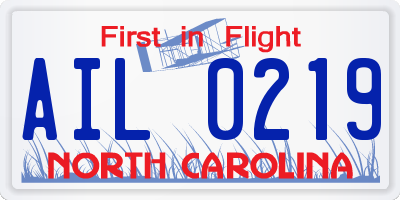 NC license plate AIL0219