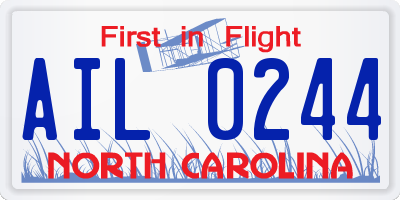 NC license plate AIL0244
