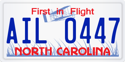 NC license plate AIL0447