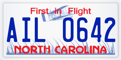 NC license plate AIL0642