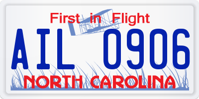 NC license plate AIL0906