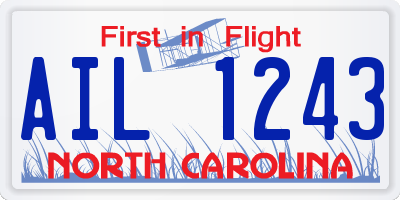 NC license plate AIL1243