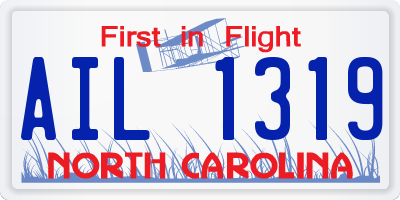NC license plate AIL1319