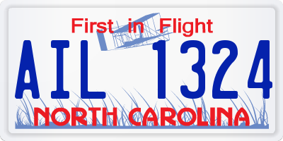 NC license plate AIL1324