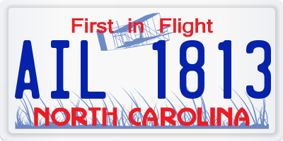NC license plate AIL1813