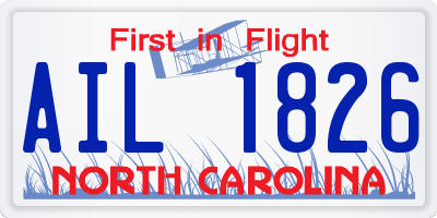 NC license plate AIL1826