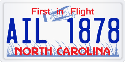 NC license plate AIL1878