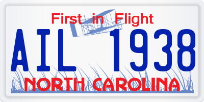 NC license plate AIL1938