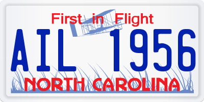 NC license plate AIL1956