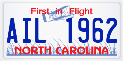 NC license plate AIL1962