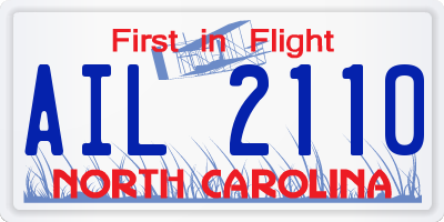 NC license plate AIL2110