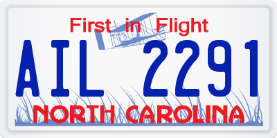 NC license plate AIL2291