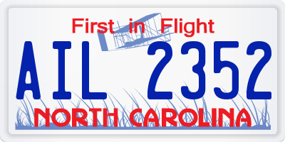 NC license plate AIL2352