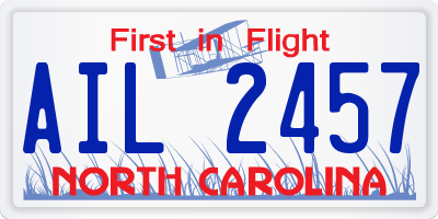 NC license plate AIL2457