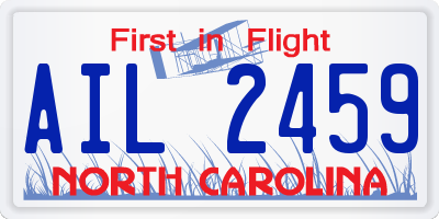 NC license plate AIL2459