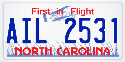 NC license plate AIL2531