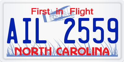 NC license plate AIL2559