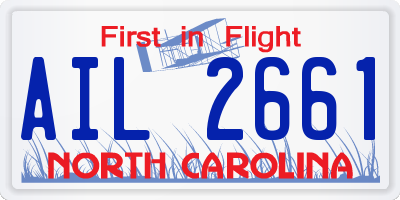 NC license plate AIL2661