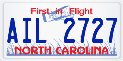 NC license plate AIL2727