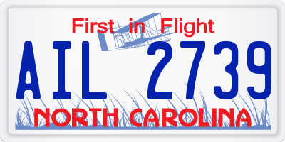 NC license plate AIL2739