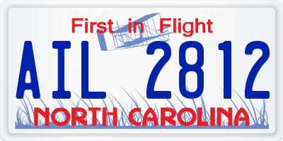 NC license plate AIL2812