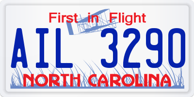 NC license plate AIL3290