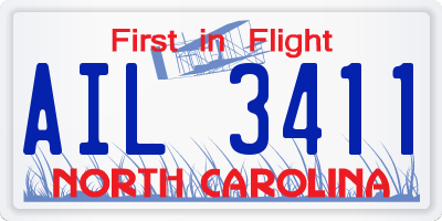 NC license plate AIL3411