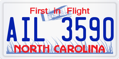 NC license plate AIL3590