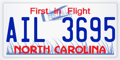 NC license plate AIL3695