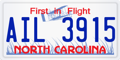 NC license plate AIL3915