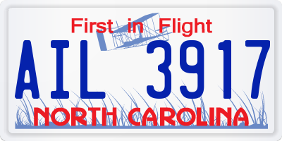 NC license plate AIL3917