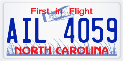 NC license plate AIL4059