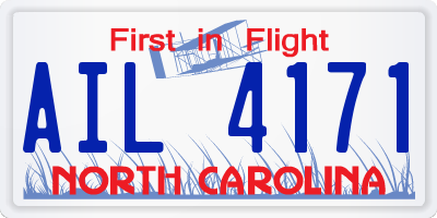 NC license plate AIL4171