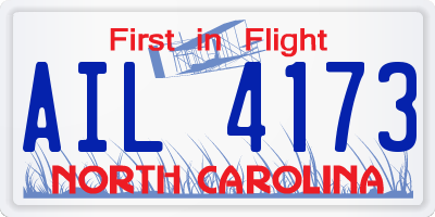 NC license plate AIL4173