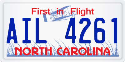 NC license plate AIL4261