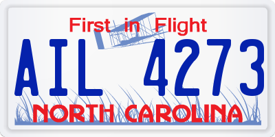 NC license plate AIL4273