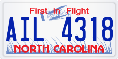NC license plate AIL4318