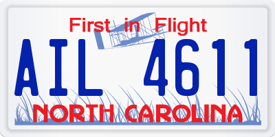 NC license plate AIL4611