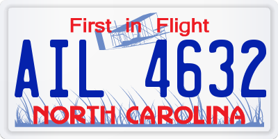 NC license plate AIL4632