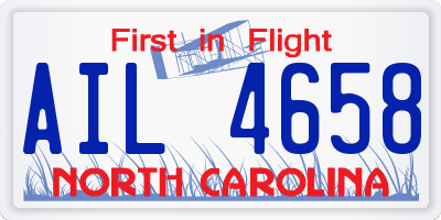 NC license plate AIL4658