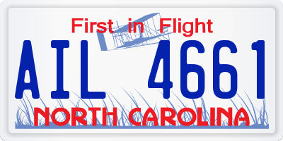 NC license plate AIL4661