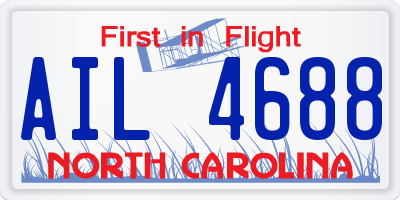 NC license plate AIL4688